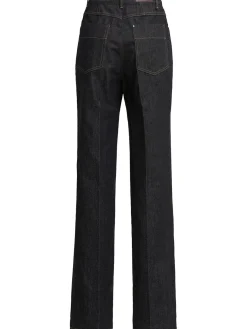 Jeans dritti vita alta in denim