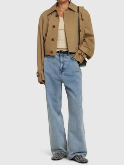 Jeans dritti vita bassa in denim