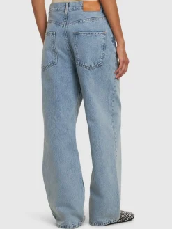 Jeans dritti vita bassa in denim