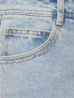 Jeans dritti vita media in denim
