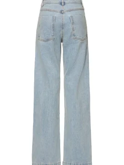 Jeans dritti vita media in denim