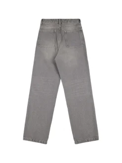Jeans dritti vita media in denim