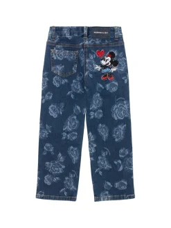 Jeans in denim di misto cotone stampato