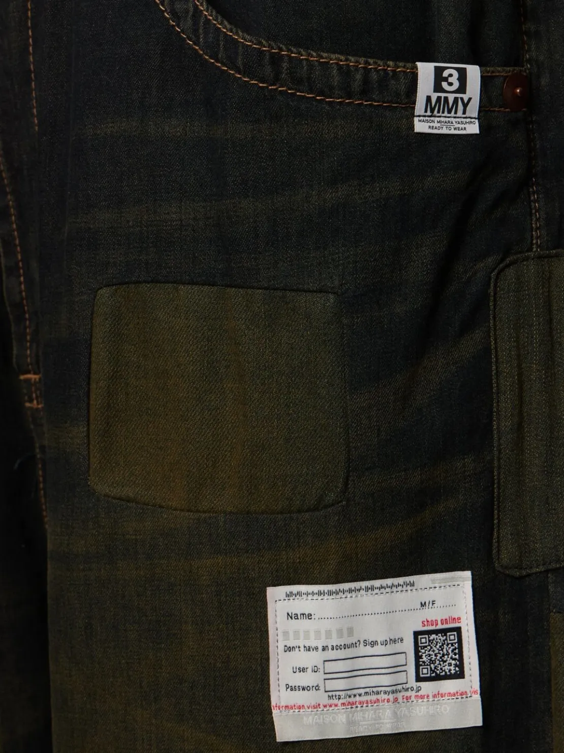 Jeans larghi in denim patchwork