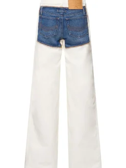 Jeans larghi Petit Grand in cotone trompe l'oeil