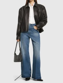 Jeans larghi vita alta 2022 in denim