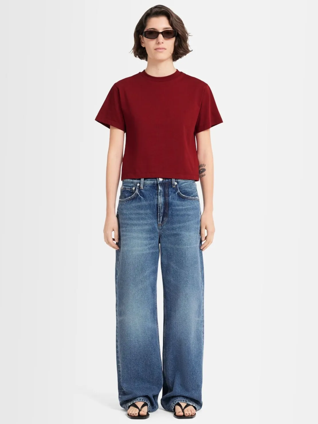 Jeans 5 tasche Clara in denim stonewash