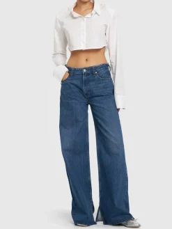 Jeans vita bassa loose fit in cotone