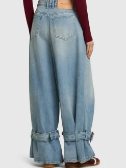 Jeans vita media boyfriend fit con fibbie
