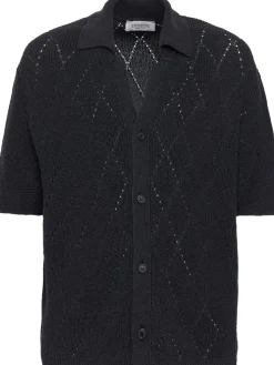Knit cotton polo shirt