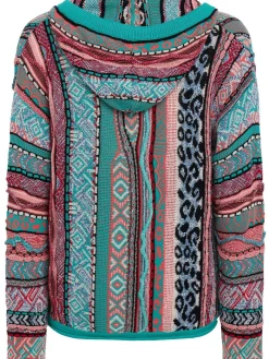 Knitted cotton blend hoodie