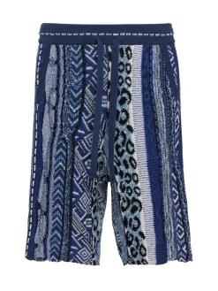 Knitted cotton blend shorts