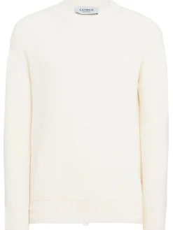 Knitted cotton crewneck sweater