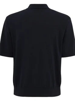 Knitted cotton polo shirt