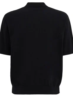 Knitted cotton polo shirt