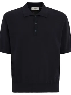 Knitted cotton polo shirt