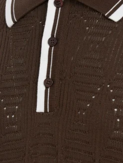 Knitted cotton polo shirt