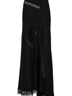 Lace & satin long skirt