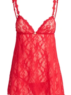 Lace slip top & thong set