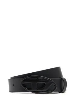 Leather belt w/ logo
