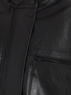 Leather bomber jacket