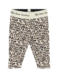 Leggings in misto cotone stampa leopardata