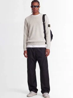 Logo cotton blend crewneck sweater