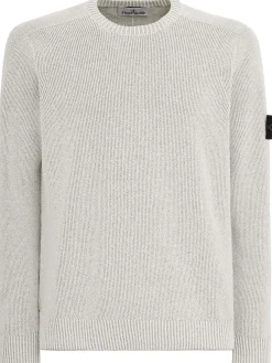 Logo cotton blend crewneck sweater