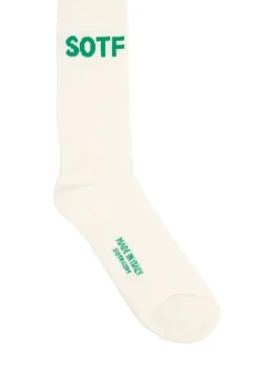 Logo cotton blend socks