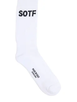 Logo cotton blend socks