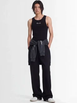 Logo cotton blend tank top