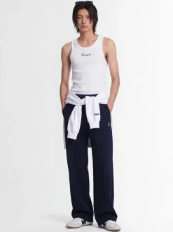 Logo cotton blend tank top