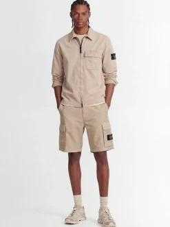 Logo cotton zip-up shirt