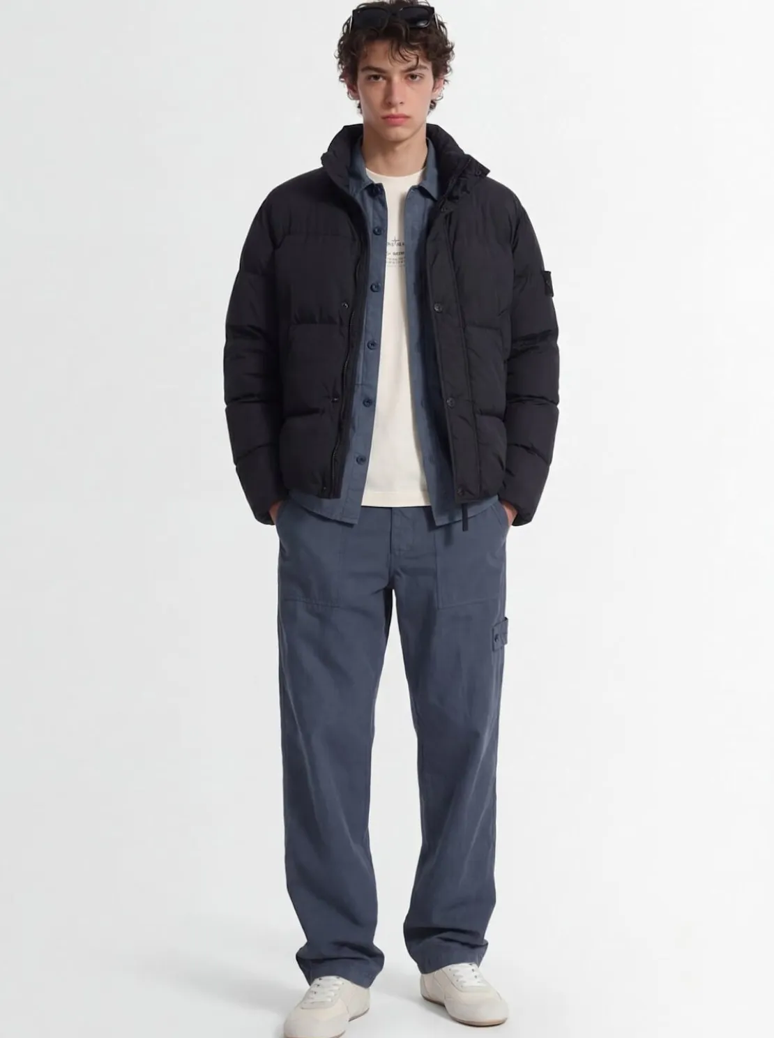 Logo nylon down jacket