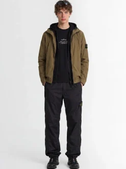 Logo nylon loose pants