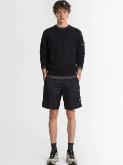 Logo nylon loose wide shorts