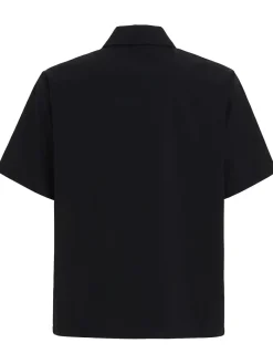 Logo nylon s/s half-zip shirt
