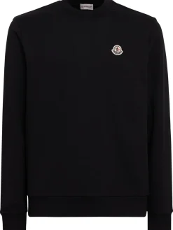 Logo patch cotton crewneck sweatshirt