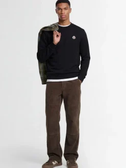 Logo patch cotton crewneck sweatshirt