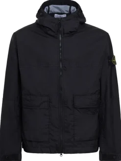 Logo patch nylon short parka