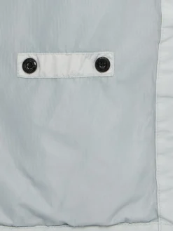Logo patch nylon zip-up hooded jacket