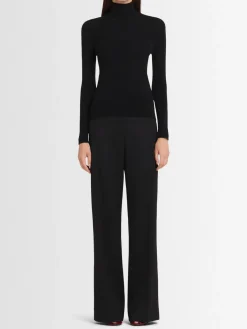 Maglia collo alto Audrey in lana a costine