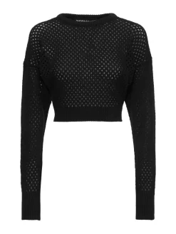 Maglia cropped in misto cotone