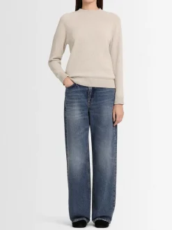 Maglia girocollo Ida in lana con maniche raglan