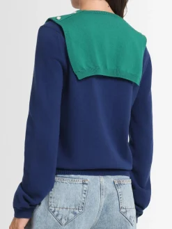 Maglia in misto lana a strati / scollo a V