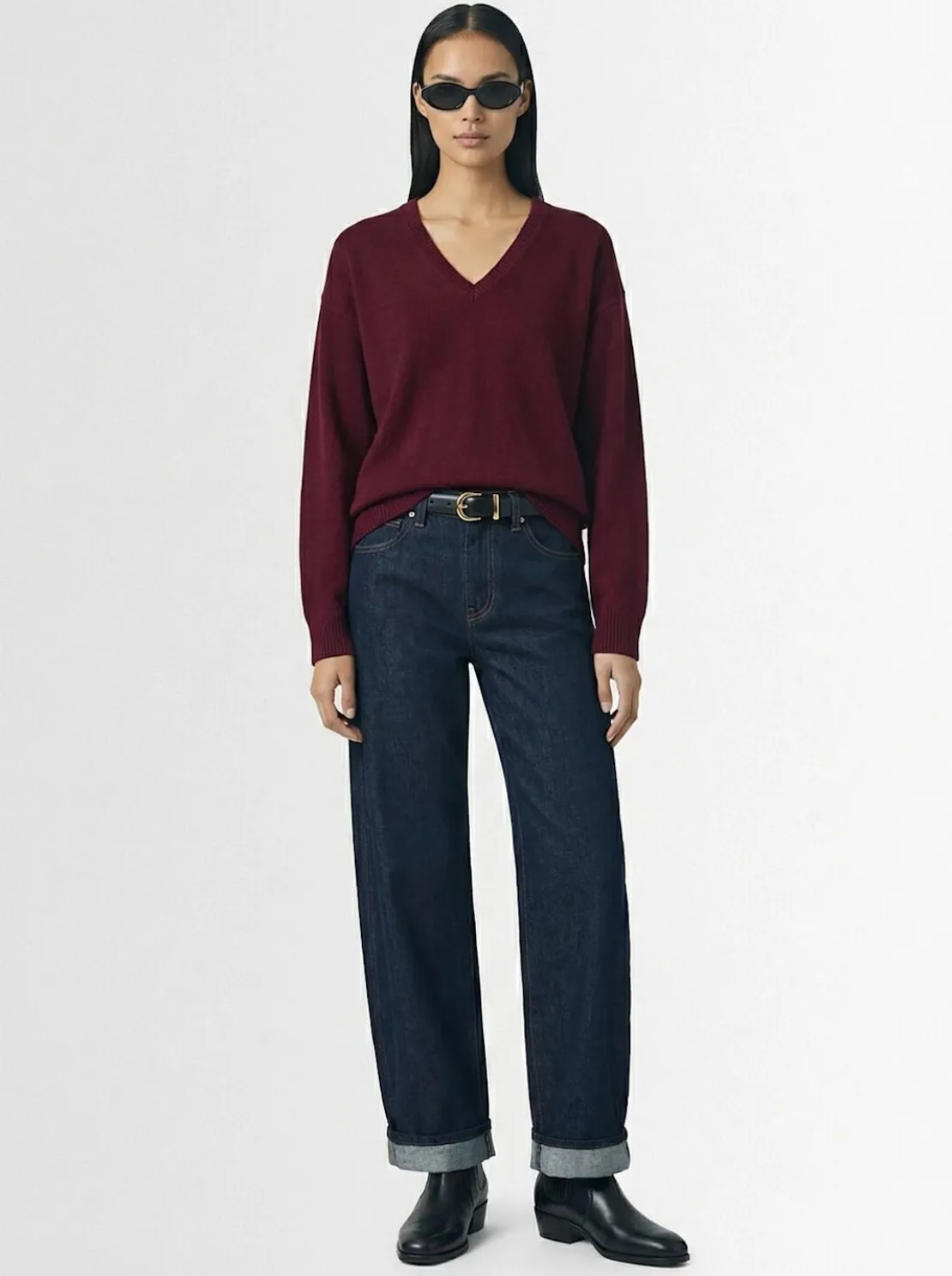 Maglia Zefiro in eco-cashmere con scollo a V
