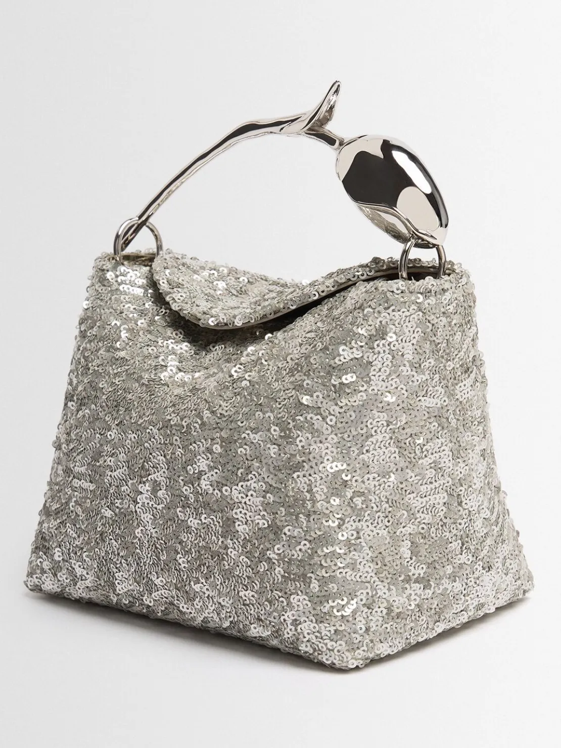 Mini Bloom sequined top handle bag