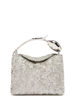Mini Bloom sequined top handle bag