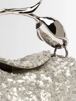 Mini Bloom sequined top handle bag