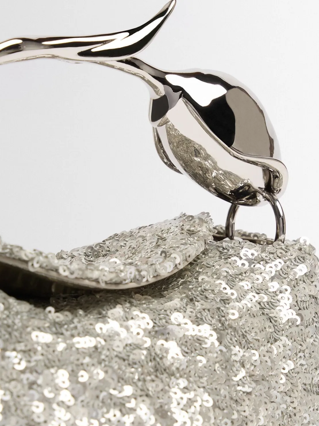 Mini Bloom sequined top handle bag
